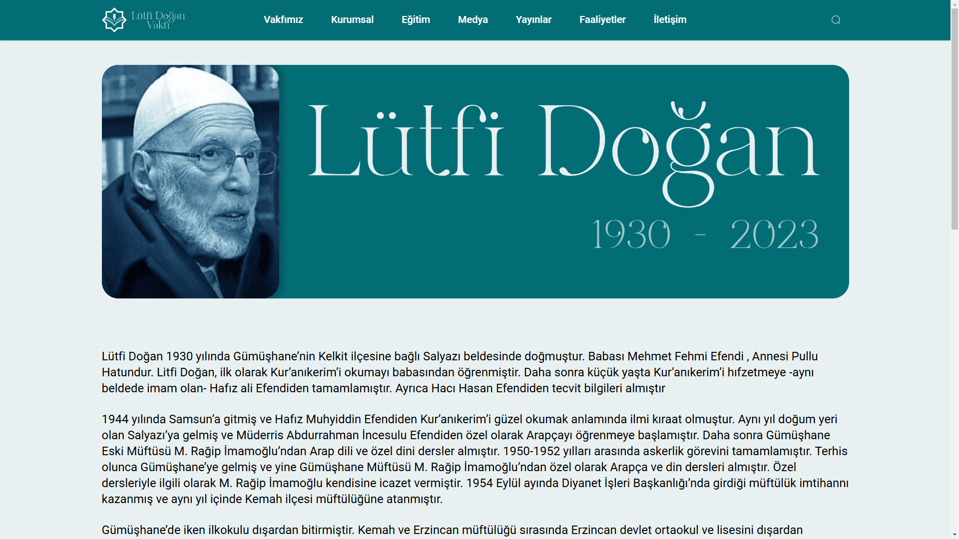 Lütfi Doğan ve İlim Vakfı screenshot